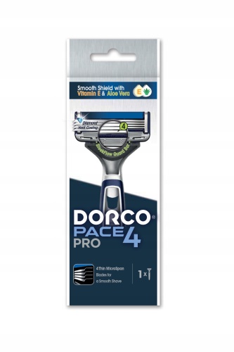 Dorco PACE 4 PRO NEW, одноразовый станок (1 шт.) 4 лезвия, плав. головка, увлажняющая полоса