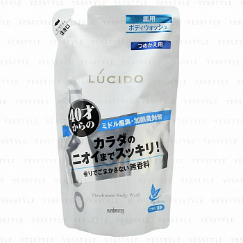 Mandom Мужское жидкое мыло "Lucido Deodorant Body Wash" для нейтрализации неприятного запаха с антибактериальным эффектом и флавоноидами (для мужчин после 40 лет) МУ 380мл