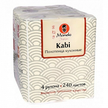Maneki Полотенца кухонные бумажные Kabi 2 слоя 60 л 4 рул