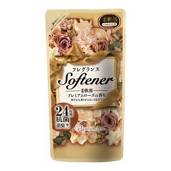 Nihon Detergent Кондиционер для белья "Softener Premium Rose" (с антибактериальным эффектом и богатым ароматом роз) 450 мл