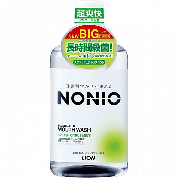 291930 LION Ежедневный зубной ополаскиватель "Nonio" с длительной защитой от неприятного запаха (аромат цитрусовых и мяты) 1000 мл / 6