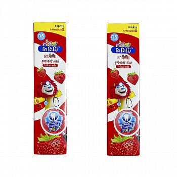 Набор LION Thailand Kodomo паста зубная для детей с 6 месяцев с ароматом клубники, 65 г  - 2 упаковки