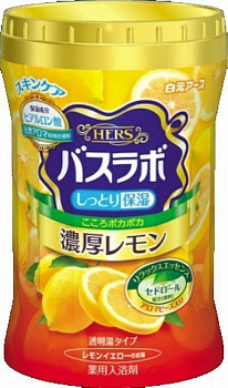 Hakugen Earth Hers Bath Labo Cool Соль для ванны с восстанавливающим эффектом, с ароматом лимона, банка 640 г
