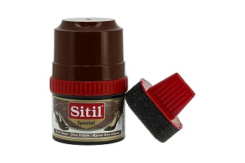 Shoe Polish 200 ml, /темно-коричневый/, крем-блеск для обуви, Sitil (Цвет: темно-коричневый;Размер: )