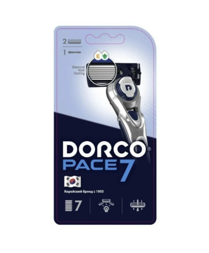 Dorco PACE 7  NEW (станок + 2 кассеты), система с 7 лезвиями, SVA1002