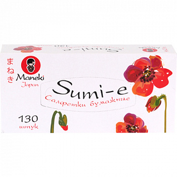 Maneki Салфетки бумажные SUMI-E 2 слоя белые 130 шт