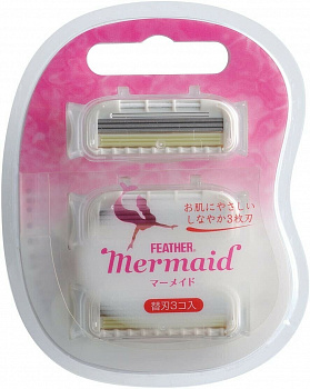 Feather Mermaid Rose Pink Запасные кассеты с тройным лезвием для станка (Русалочка)