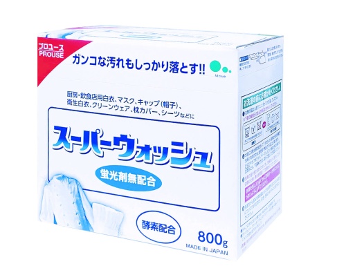 Mitsuei "Super Wash" Мощный стиральный порошок с ферментами для стирки белого белья 800 г