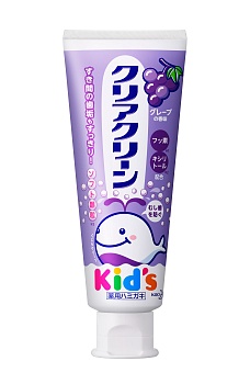 KAO Детская зубная паста "Clear Clean Kid’s" со вкусом винограда (от 3 лет) 70 г