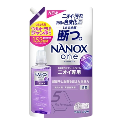 Lion Жидкое средство "Top Nanox One Odor" для стирки (дезодорирующее действие + сохранение цвета, суперконцентрат) 1530 г, мягкая упаковка с крышкой